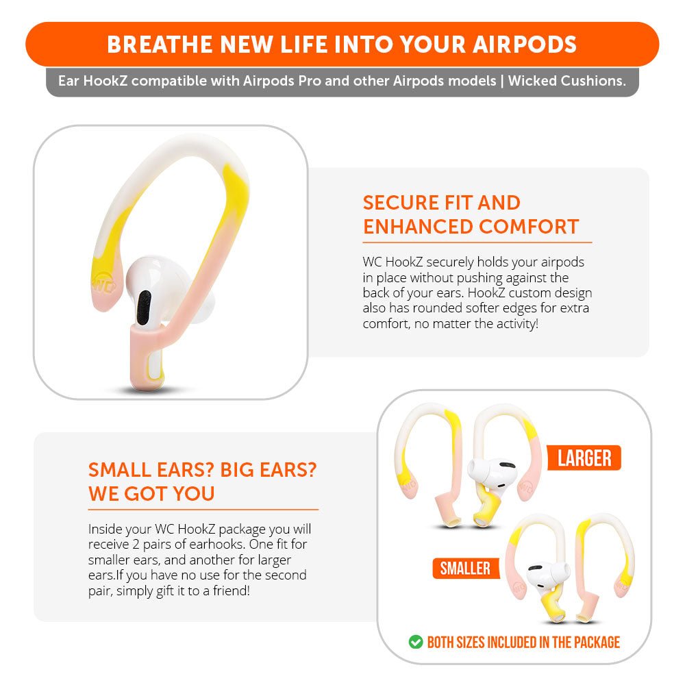 WC HookZ - Over Ear Hooks for Airpods Pro 1, 2 & Airpods 1, 2, 3 - Agenda365.com