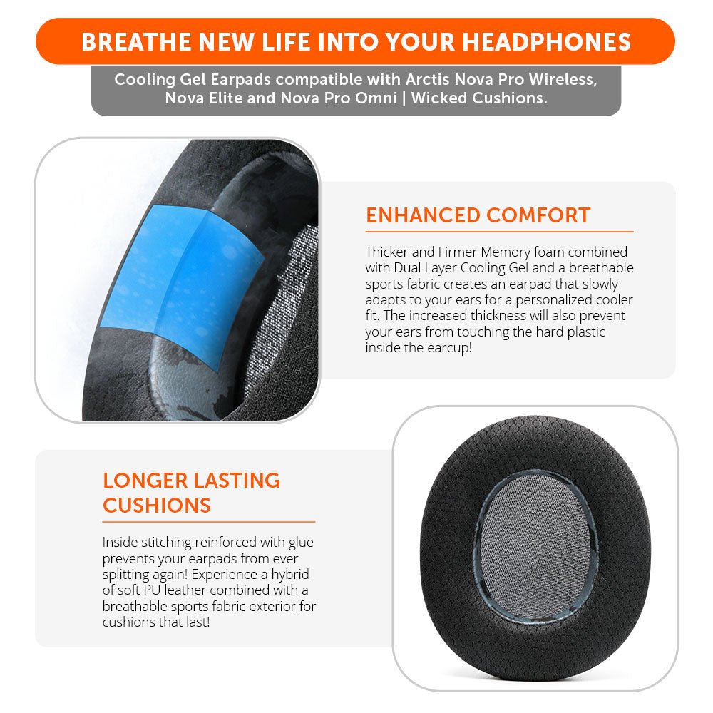 Arctis Nova Pro Wireless, Nova Elite & Nova Pro Omni Earpads - WC FreeZe Cooling Gel - Agenda365.com
