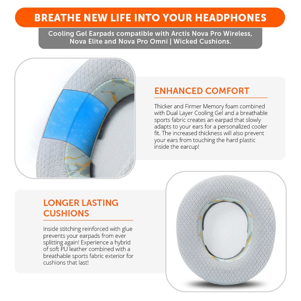 Arctis Nova Pro Wireless, Nova Elite & Nova Pro Omni Earpads - WC FreeZe Cooling Gel - Agenda365.com