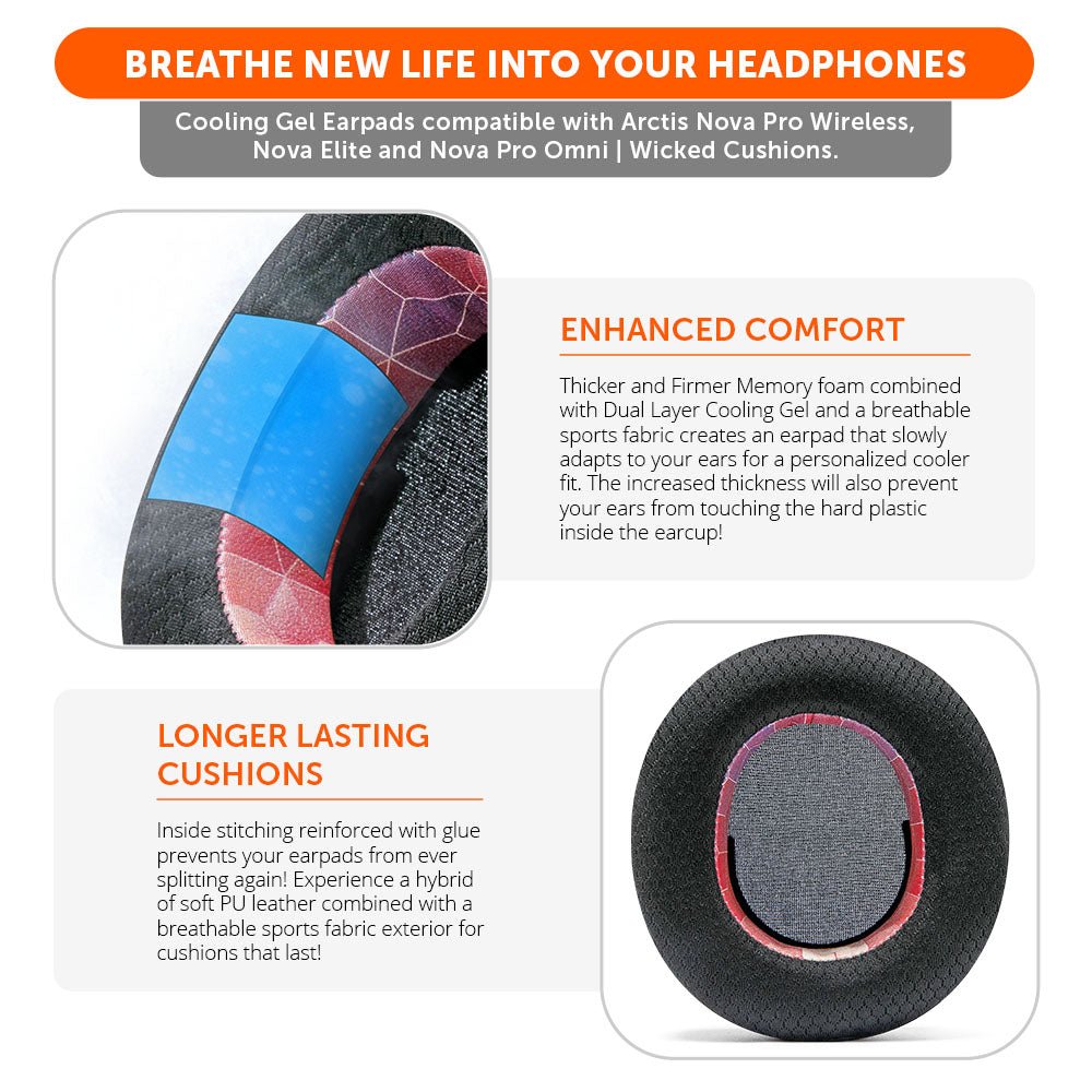 Arctis Nova Pro Wireless, Nova Elite & Nova Pro Omni Earpads - WC FreeZe Cooling Gel - Agenda365.com