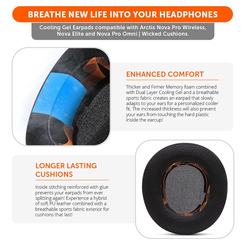 Arctis Nova Pro Wireless, Nova Elite & Nova Pro Omni Earpads - WC FreeZe Cooling Gel - Agenda365.com