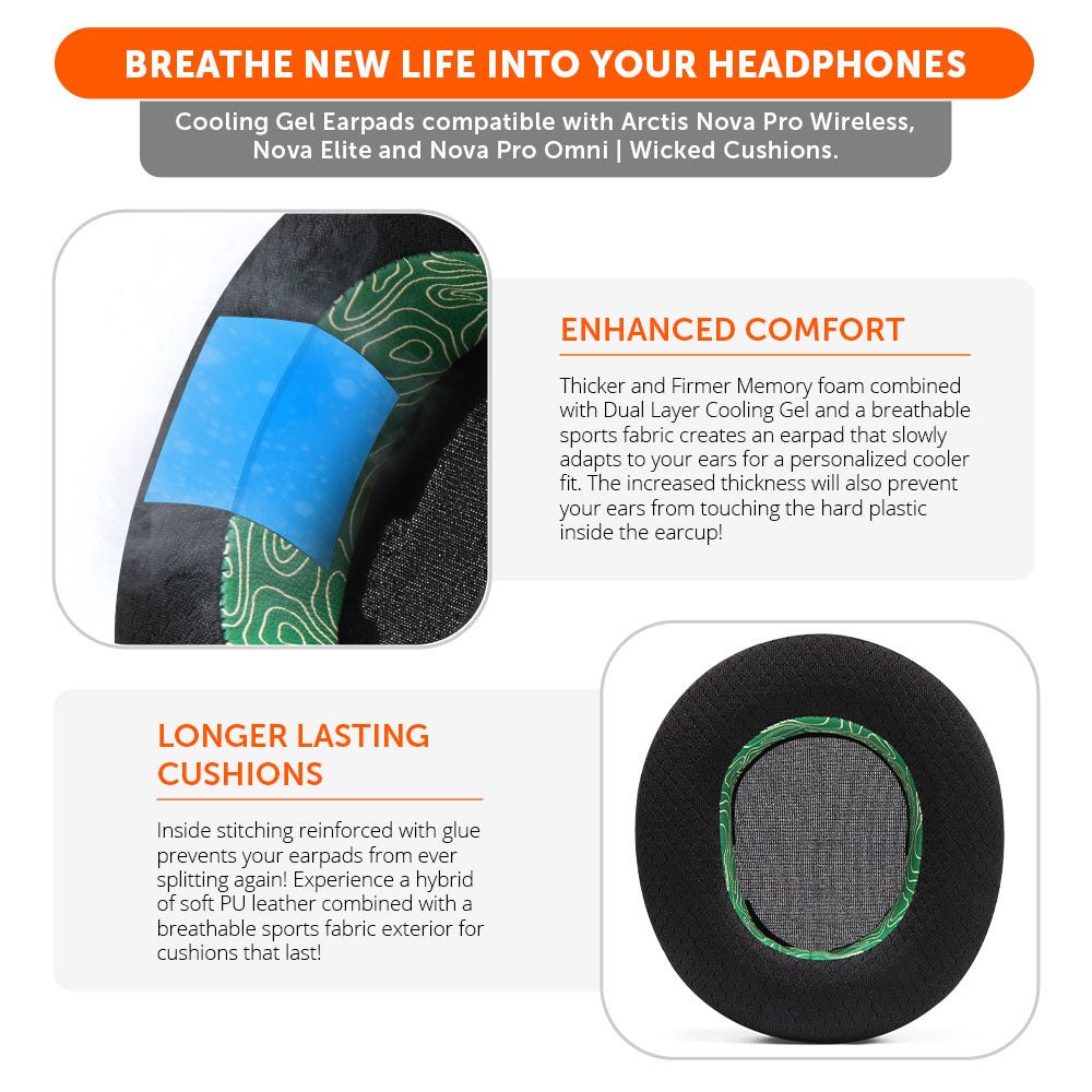 Arctis Nova Pro Wireless, Nova Elite & Nova Pro Omni Earpads - WC FreeZe Cooling Gel - Agenda365.com