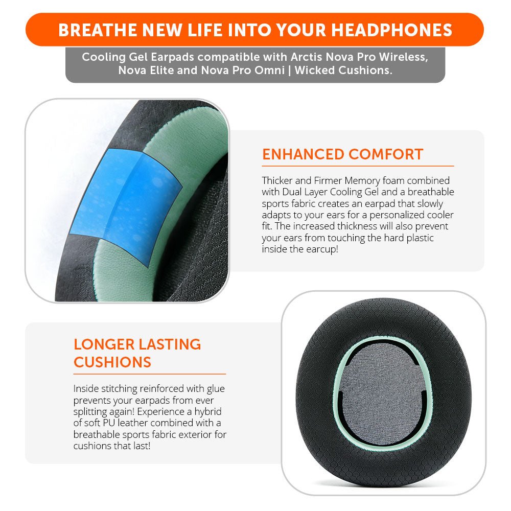 Arctis Nova Pro Wireless, Nova Elite & Nova Pro Omni Earpads - WC FreeZe Cooling Gel - Agenda365.com
