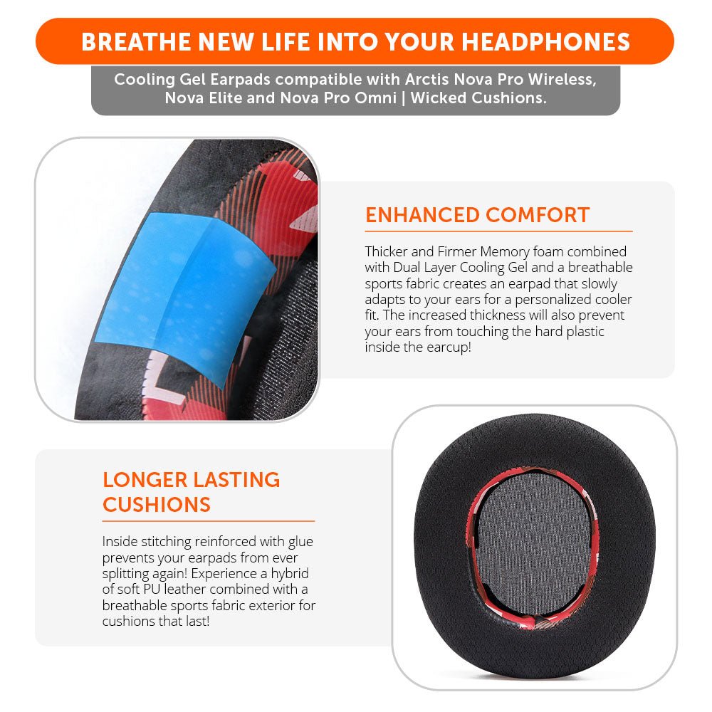 Arctis Nova Pro Wireless, Nova Elite & Nova Pro Omni Earpads - WC FreeZe Cooling Gel - Agenda365.com