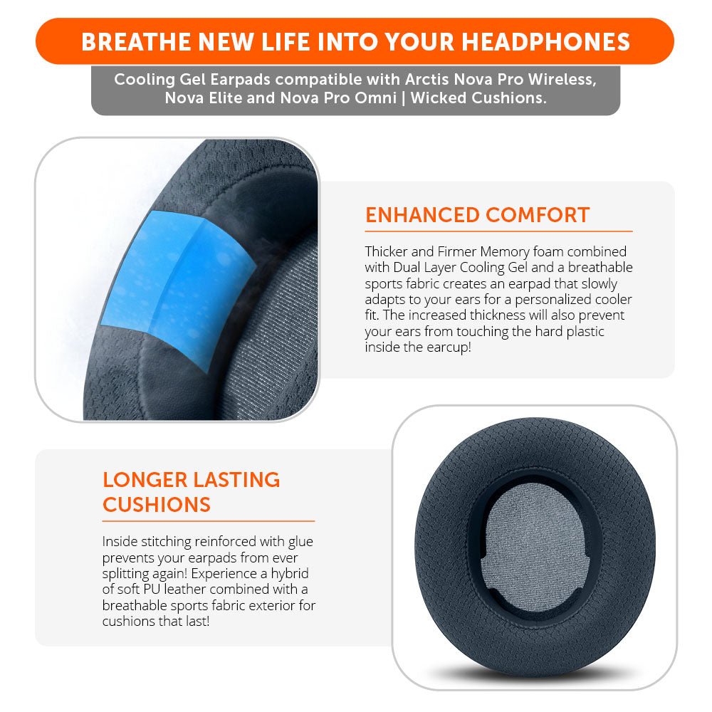 Arctis Nova Pro Wireless, Nova Elite & Nova Pro Omni Earpads - WC FreeZe Cooling Gel - Agenda365.com