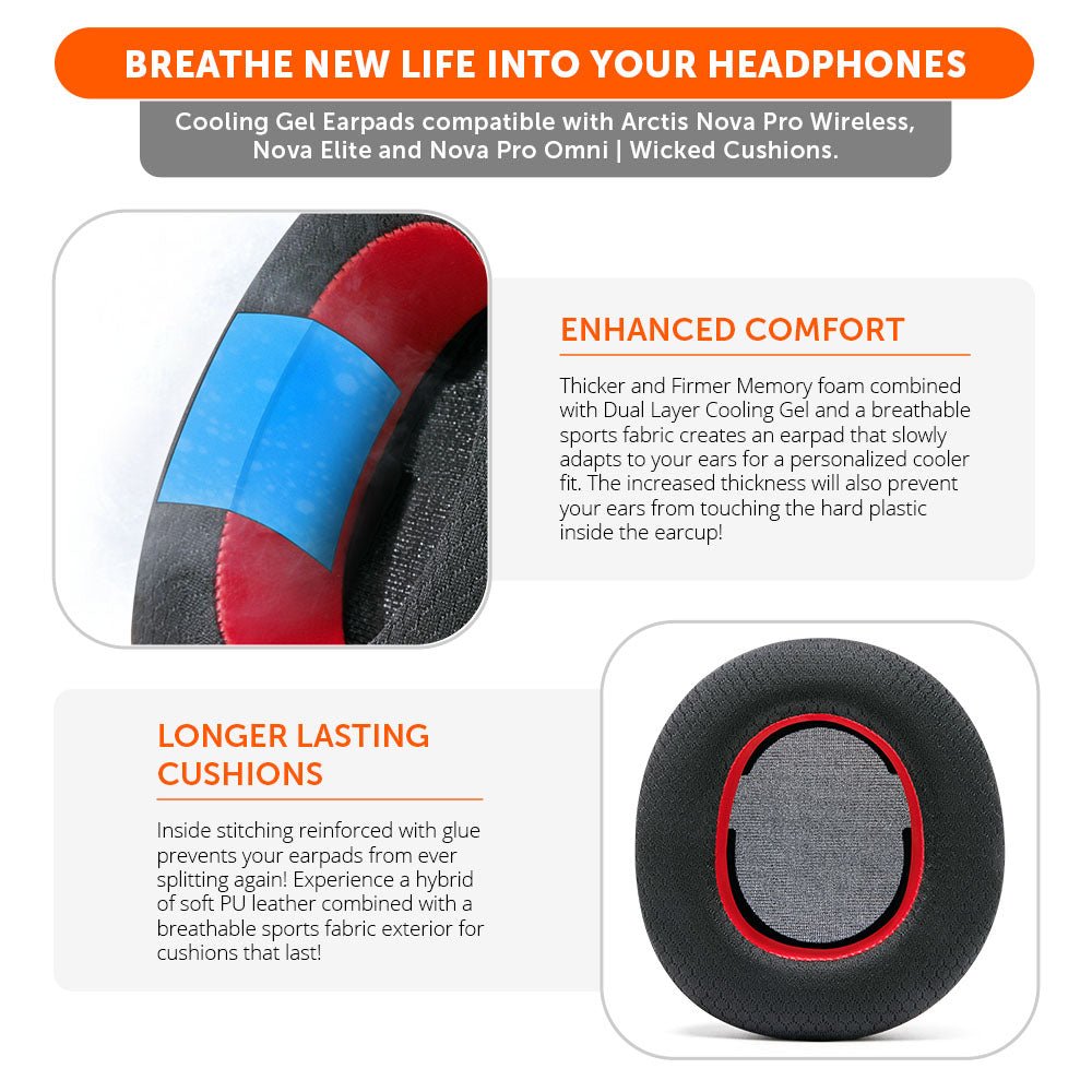 Arctis Nova Pro Wireless, Nova Elite & Nova Pro Omni Earpads - WC FreeZe Cooling Gel - Agenda365.com