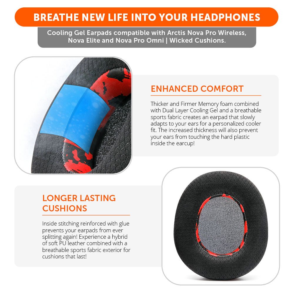 Arctis Nova Pro Wireless, Nova Elite & Nova Pro Omni Earpads - WC FreeZe Cooling Gel - Agenda365.com