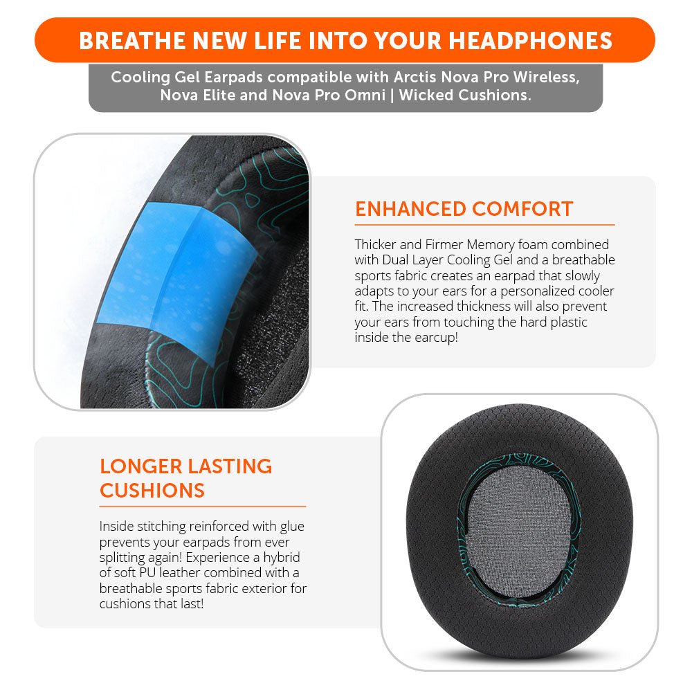 Arctis Nova Pro Wireless, Nova Elite & Nova Pro Omni Earpads - WC FreeZe Cooling Gel - Agenda365.com