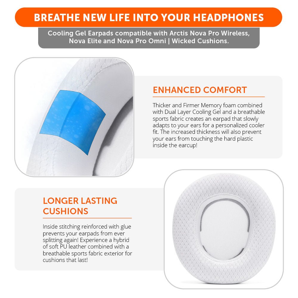 Arctis Nova Pro Wireless, Nova Elite & Nova Pro Omni Earpads - WC FreeZe Cooling Gel - Agenda365.com