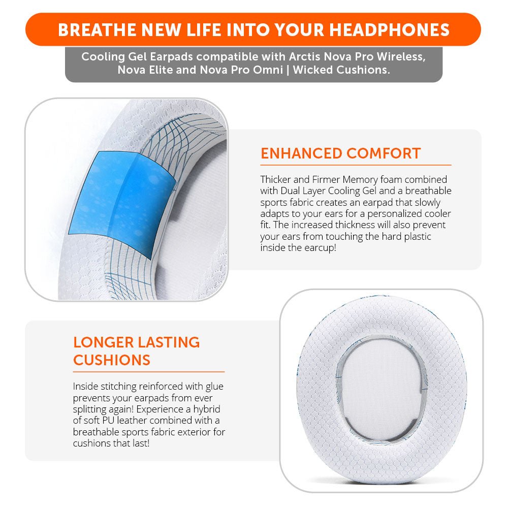 Arctis Nova Pro Wireless, Nova Elite & Nova Pro Omni Earpads - WC FreeZe Cooling Gel - Agenda365.com