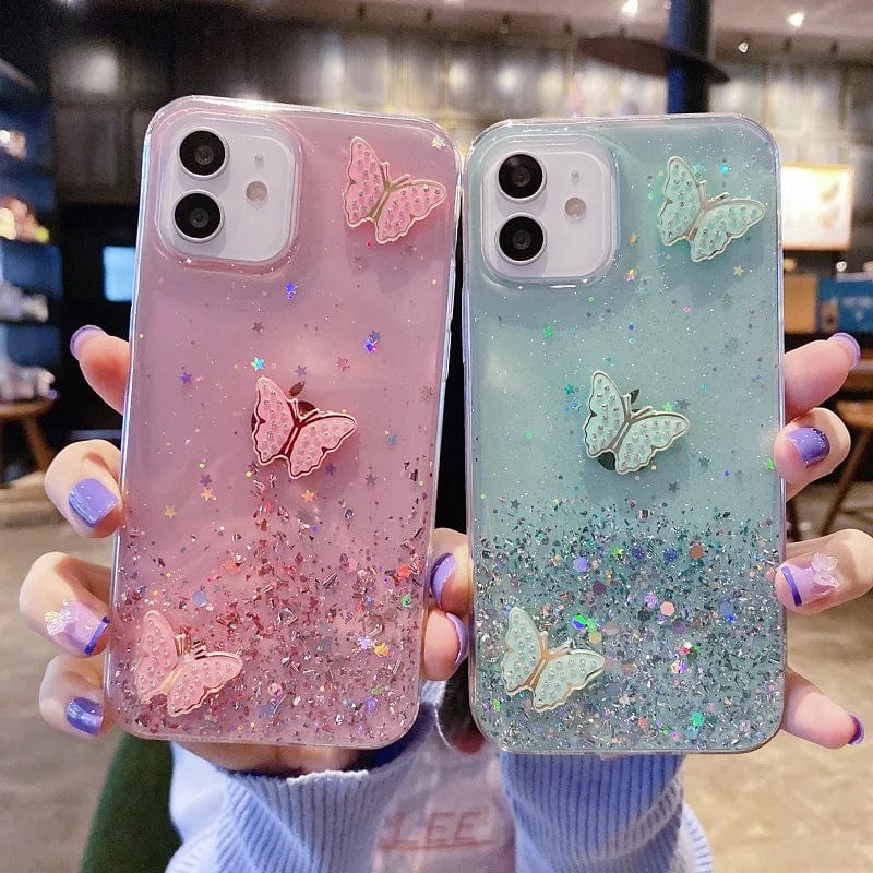 Diamond Butterfly Glitter Bling Samsung Case - Agenda365.com