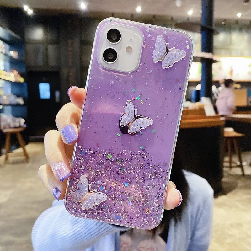 Diamond Butterfly Glitter Bling Samsung Case - Agenda365.com