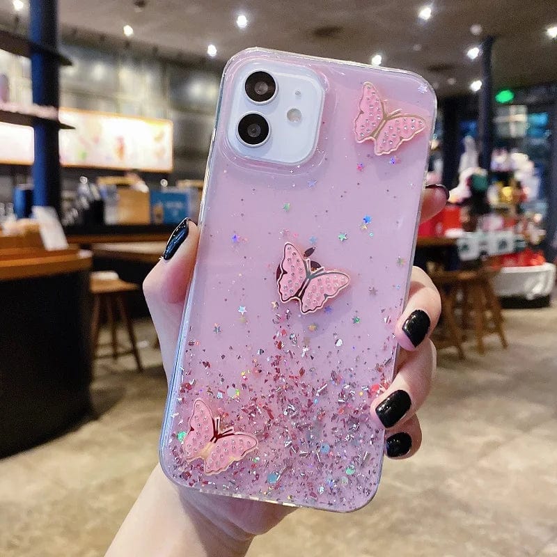 Diamond Butterfly Glitter Bling Samsung Case - Agenda365.com