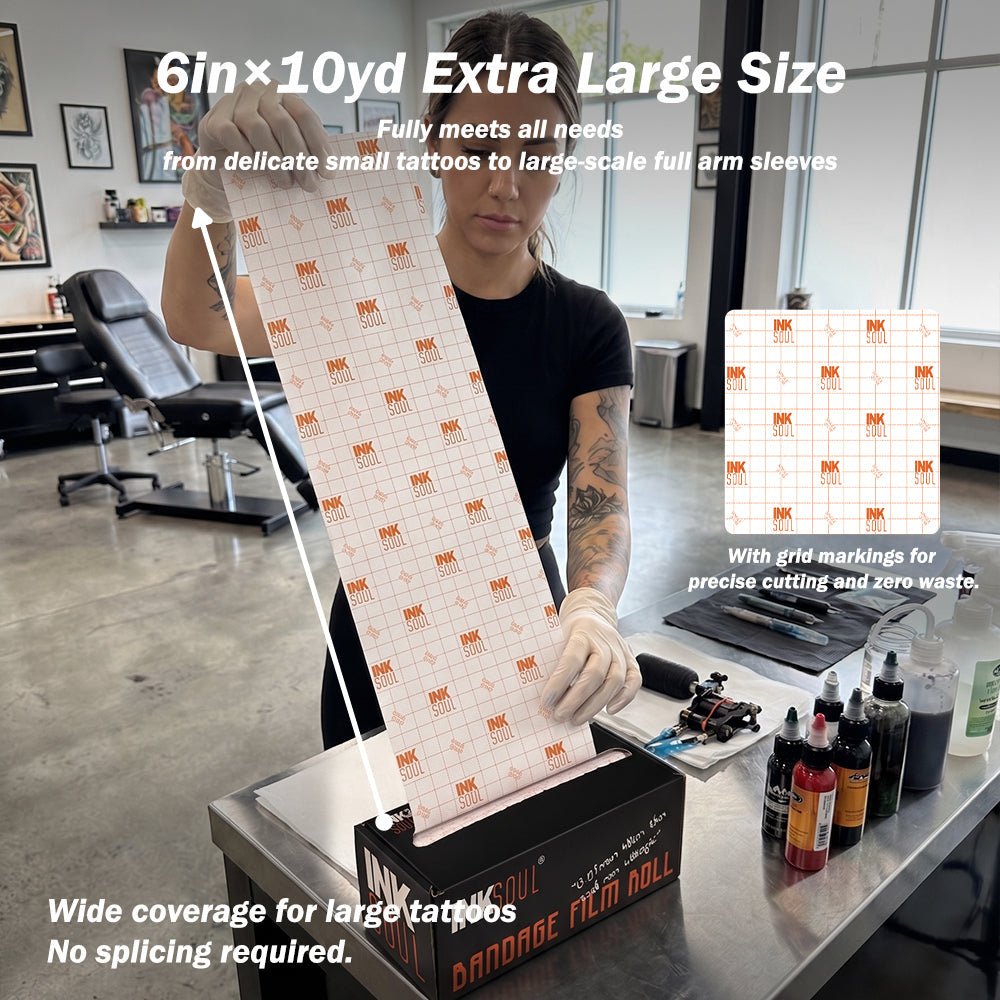 INKSOUL® Tattoo Aftercare Bandage Film 0.01mm ultrathin Roll 6in X 10yd - Agenda365.com