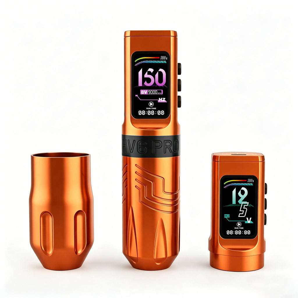 INKSOUL® Tattoo Machine Wiresles Pen 4.2MM Strokes Two Grips Two Batteries Two Modes 2 in 1 | HV6 PRO - Agenda365.com