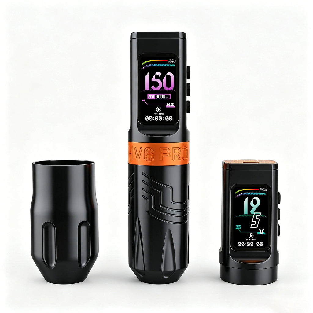 INKSOUL® Tattoo Machine Wiresles Pen 4.2MM Strokes Two Grips Two Batteries Two Modes 2 in 1 | HV6 PRO - Agenda365.com
