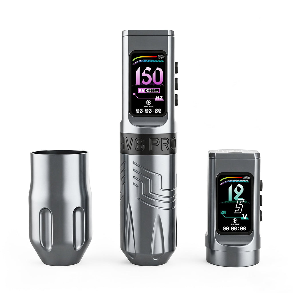 INKSOUL® Tattoo Machine Wiresles Pen 4.2MM Strokes Two Grips Two Batteries Two Modes 2 in 1 | HV6 PRO - Agenda365.com