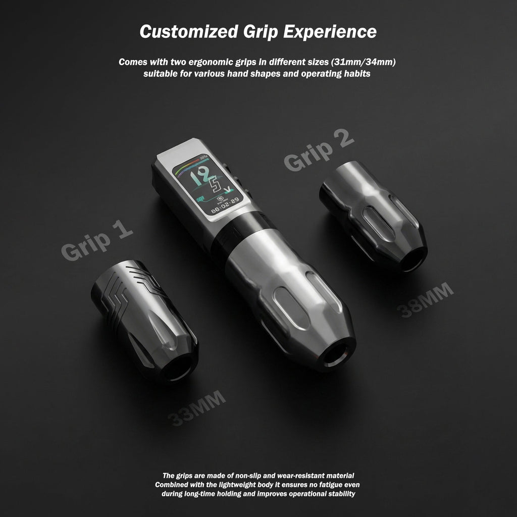 INKSOUL® Tattoo Machine Wiresles Pen 4.2MM Strokes Two Grips Two Batteries Two Modes 2 in 1 | HV6 PRO - Agenda365.com