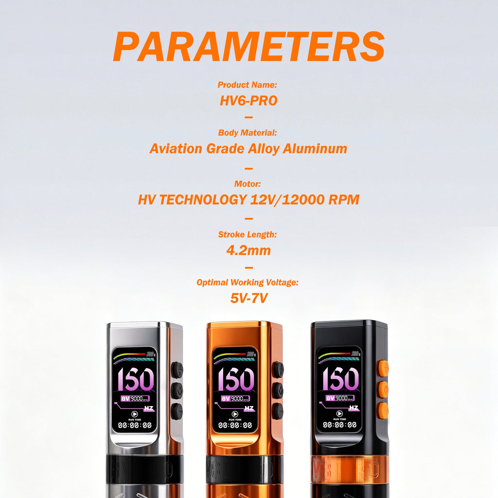 INKSOUL® Tattoo Machine Wiresles Pen 4.2MM Strokes Two Grips Two Batteries Two Modes 2 in 1 | HV6 PRO - Agenda365.com
