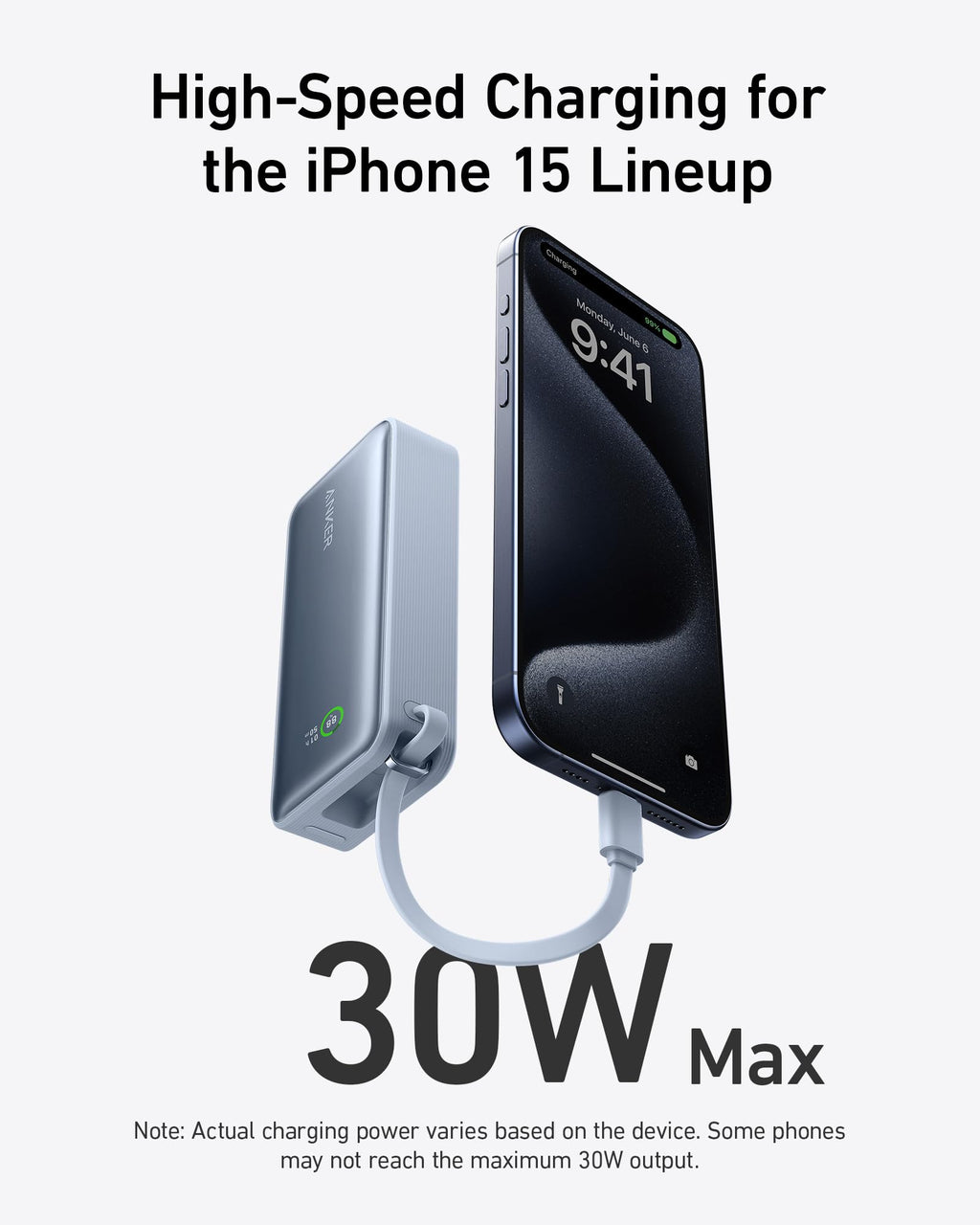 Anker Nano Power Bank (30W, Built-In USB-C Cable) - Agenda365.com