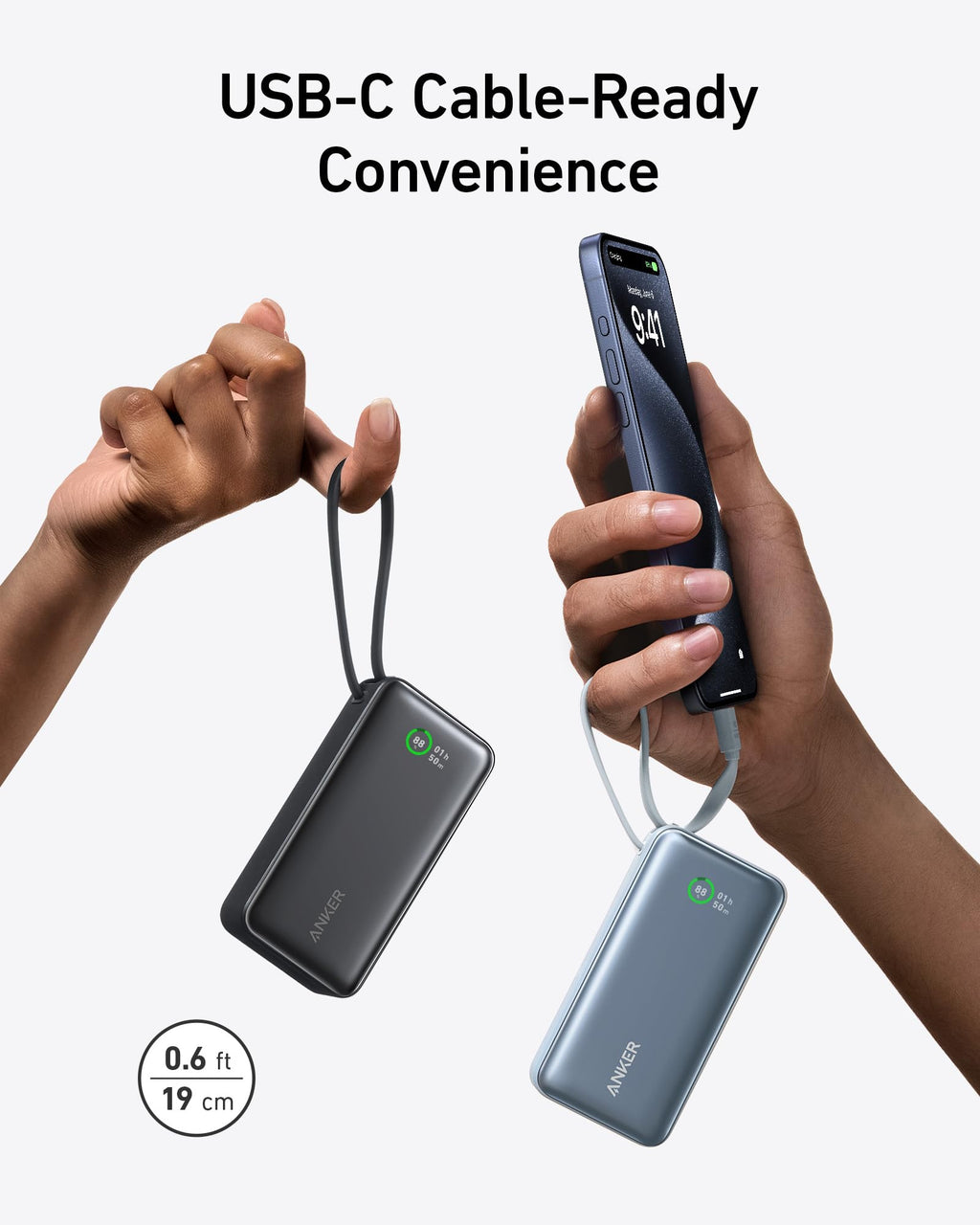Anker Nano Power Bank (30W, Built-In USB-C Cable) - Agenda365.com