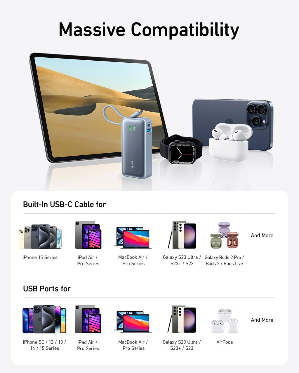 Anker Nano Power Bank (30W, Built-In USB-C Cable) - Agenda365.com