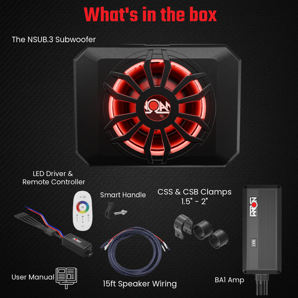 NSUB.3 & BA1 Mono Amp | UTV Mounts - Agenda365.com