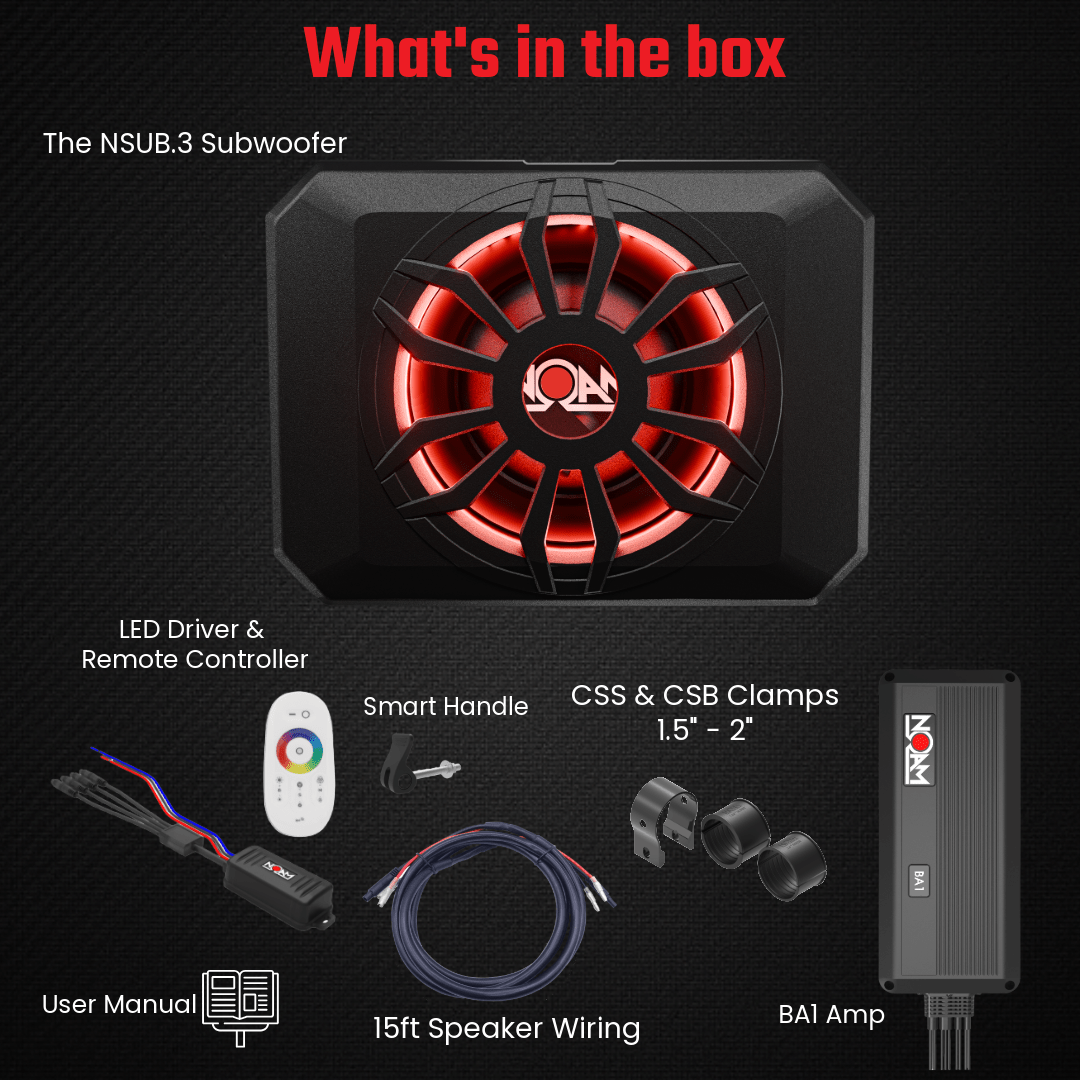 NSUB.3 & BA1 Mono Amp | UTV Mounts - Agenda365.com