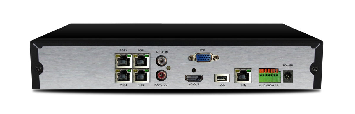 Silarius Pro Series SIL-NVR4CHPOE 9CH total, 4-Channels 4K POE NVR Gigabit, NVR, NO HDD - Agenda365.com