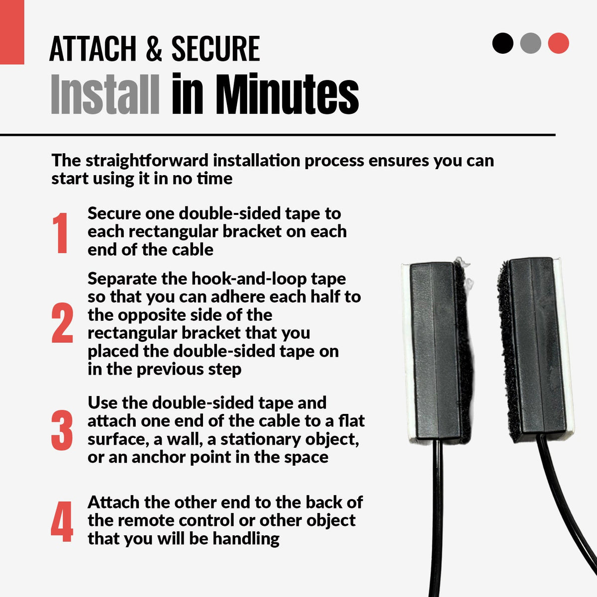 Anderic CBL02 Universal Security Cable Tether for Remote Controls - Agenda365.com