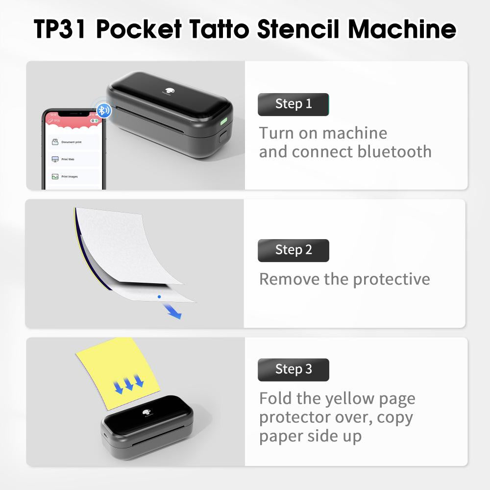 Phomemo TP31 Bluetooth Tattoo Stencil Pocket Printer - Agenda365.com