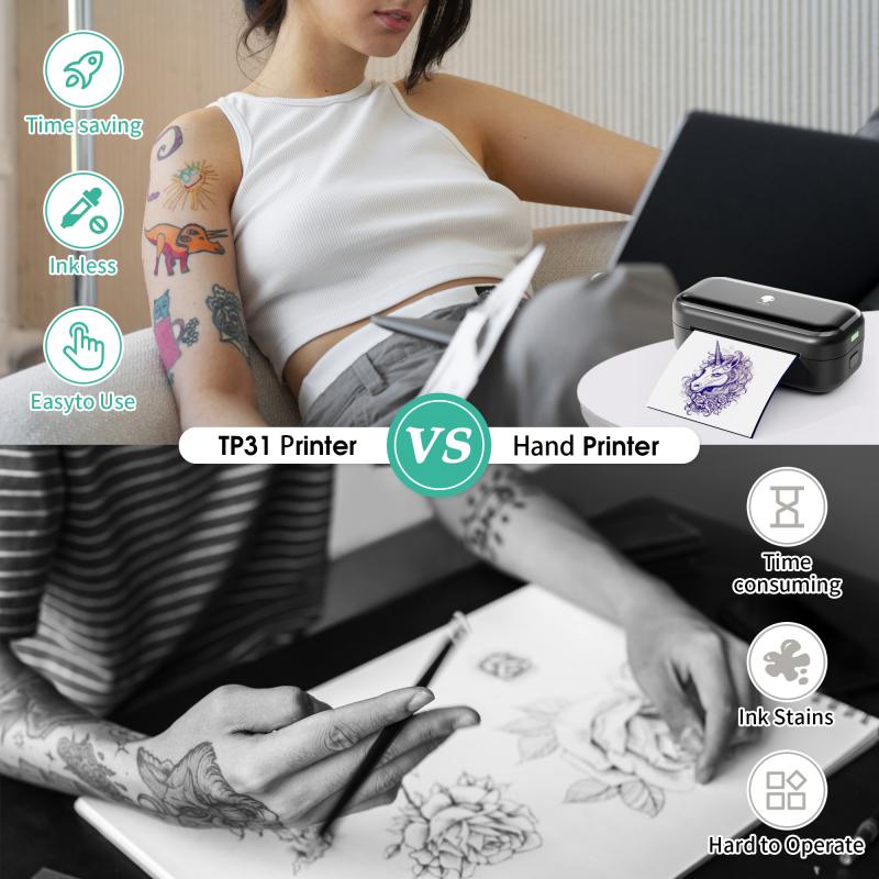 Phomemo TP31 Bluetooth Tattoo Stencil Pocket Printer - Agenda365.com