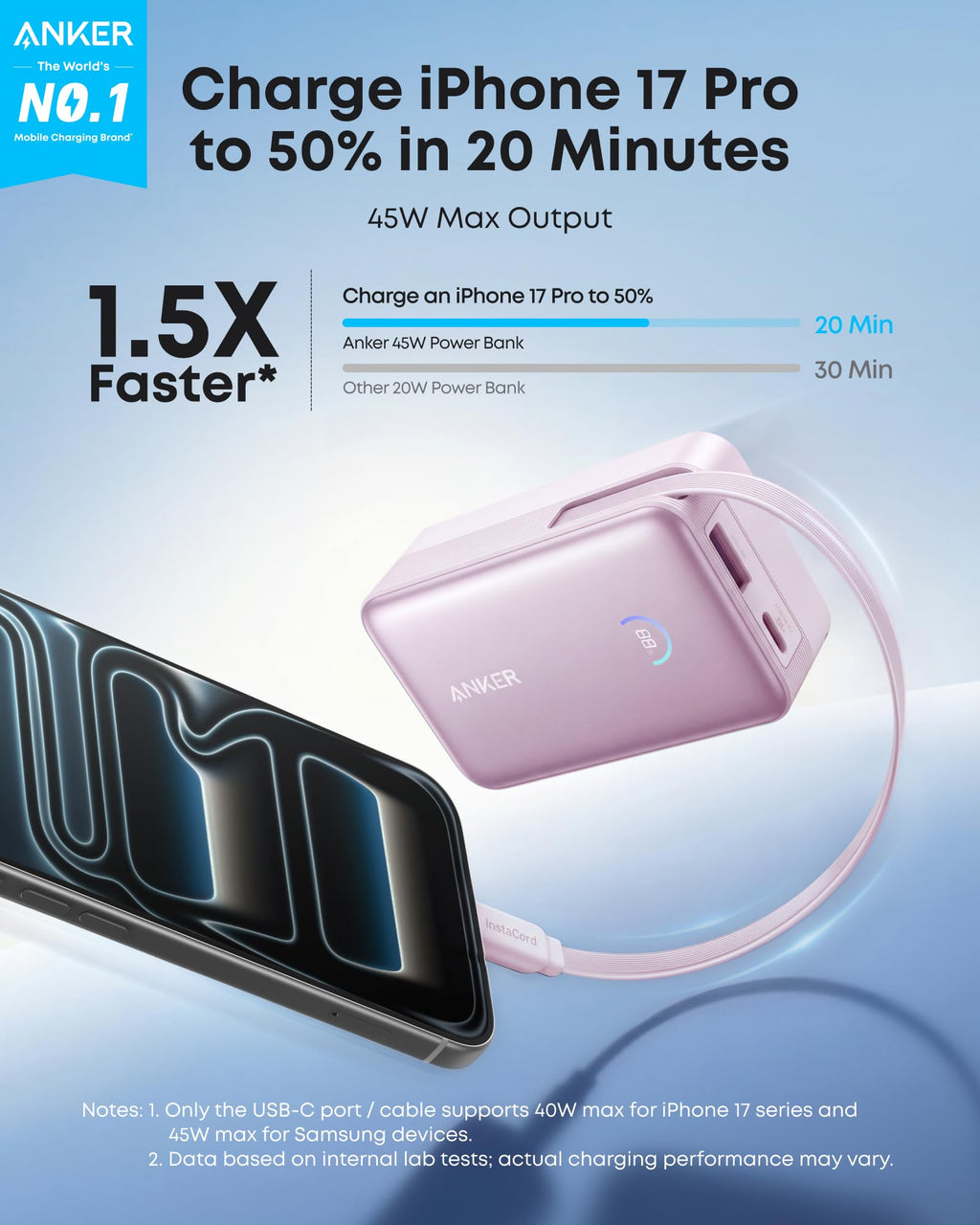 Anker Nano Power Bank (10K, 45W, Built-In Retractable USB-C Cable) - Agenda365.com