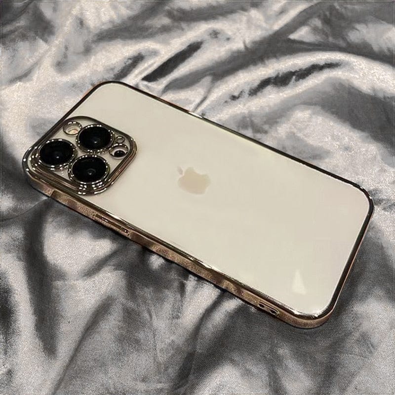 Luxury Plating Square Frame Clear iPhone Case - Agenda365.com