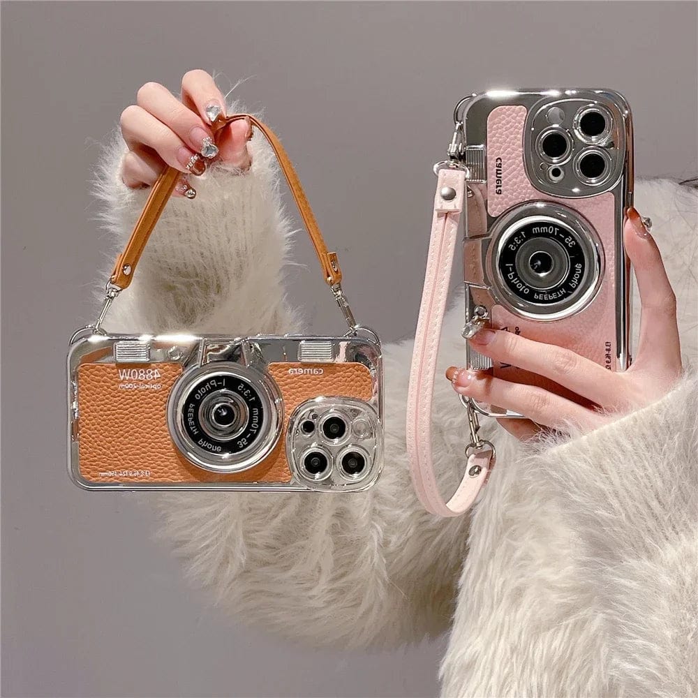 Luxury Retro Stereo Camera Lanyard iPhone Case - Agenda365.com