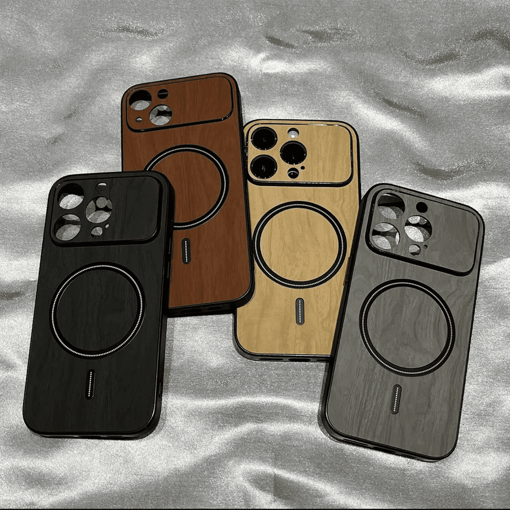 Luxury Wood Grain Magsafe Shockproof iPhone Case - Agenda365.com
