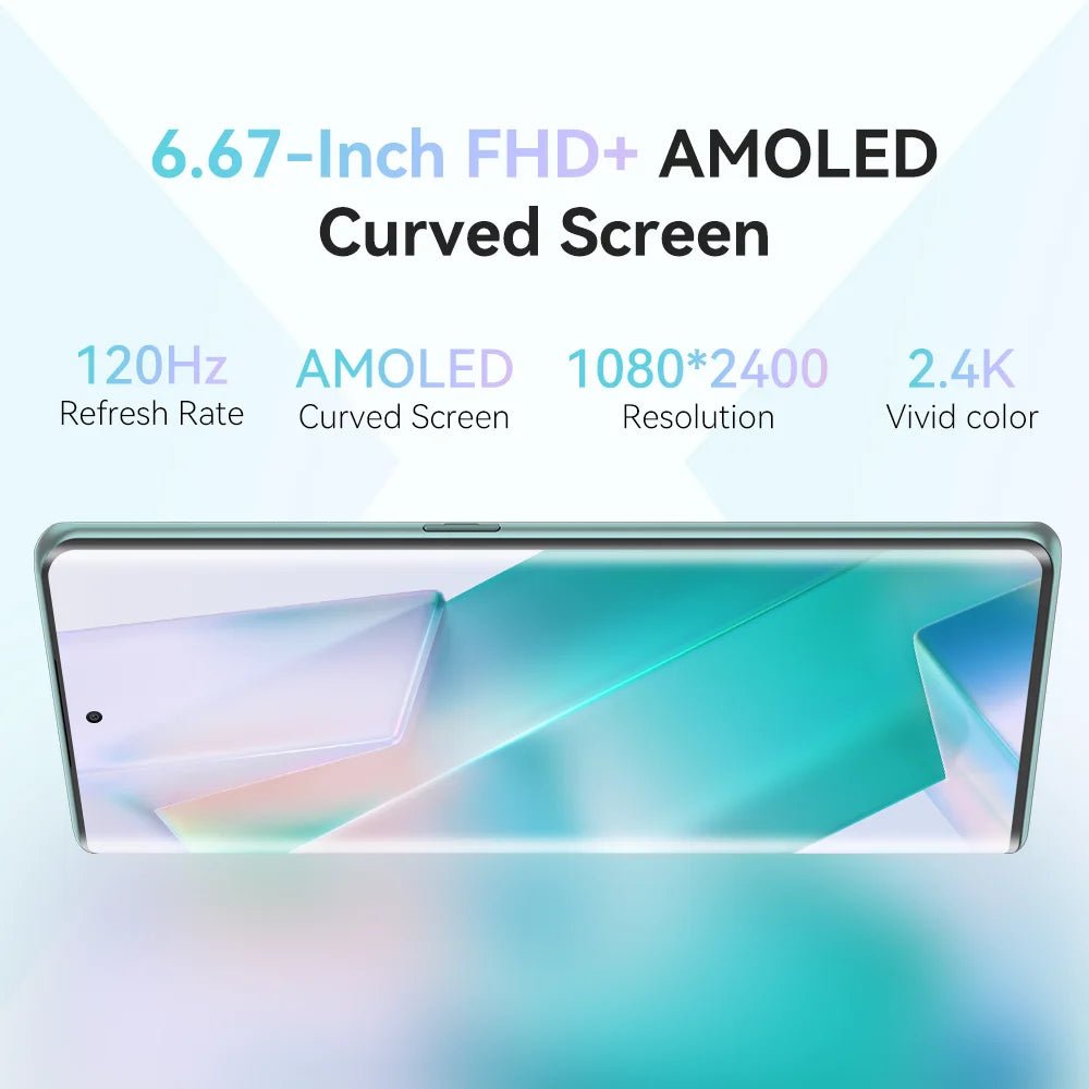 Cubot Hafury Meet, 6.67" 120Hz AMOLED Curved Screen, Smartphone Android, 24GB RAM(12GB+12GB),256GB ROM,Helio G99,Octa-core,100MP - Agenda365.com