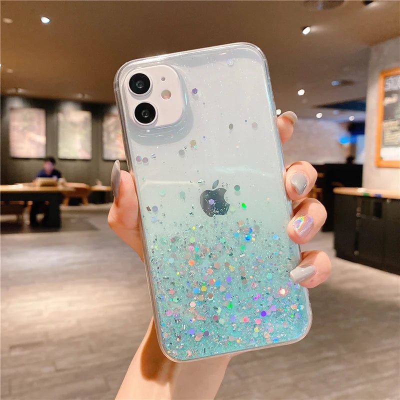 Cute Gradient Sequins Clear Glitter iPhone Case - Agenda365.com