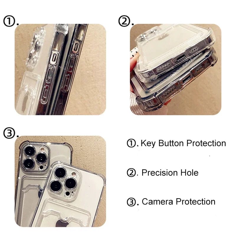 Transparent Card Slot Bag Holder iPhone Case - Agenda365.com
