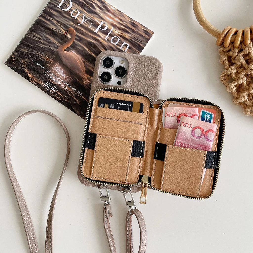 Luxury Crossbody Wallet Leather iPhone Case - Agenda365.com