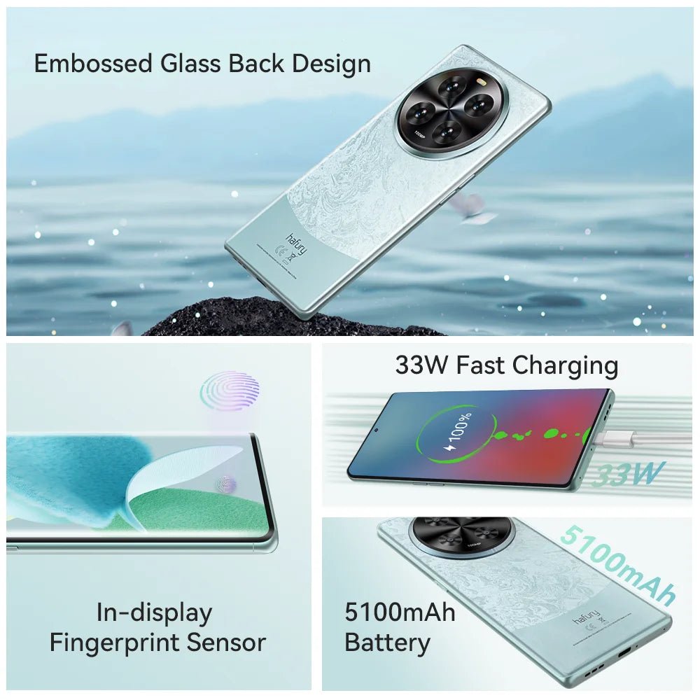 Cubot Hafury Meet, 6.67" 120Hz AMOLED Curved Screen, Smartphone Android, 24GB RAM(12GB+12GB),256GB ROM,Helio G99,Octa-core,100MP - Agenda365.com