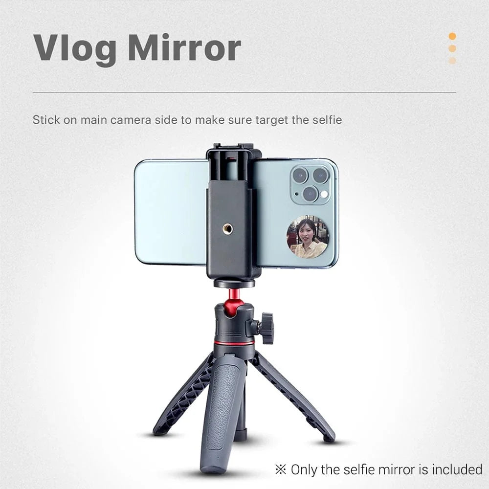 Compact Round Mirror for Smartphone Selfies and Vlogging - Agenda365.com