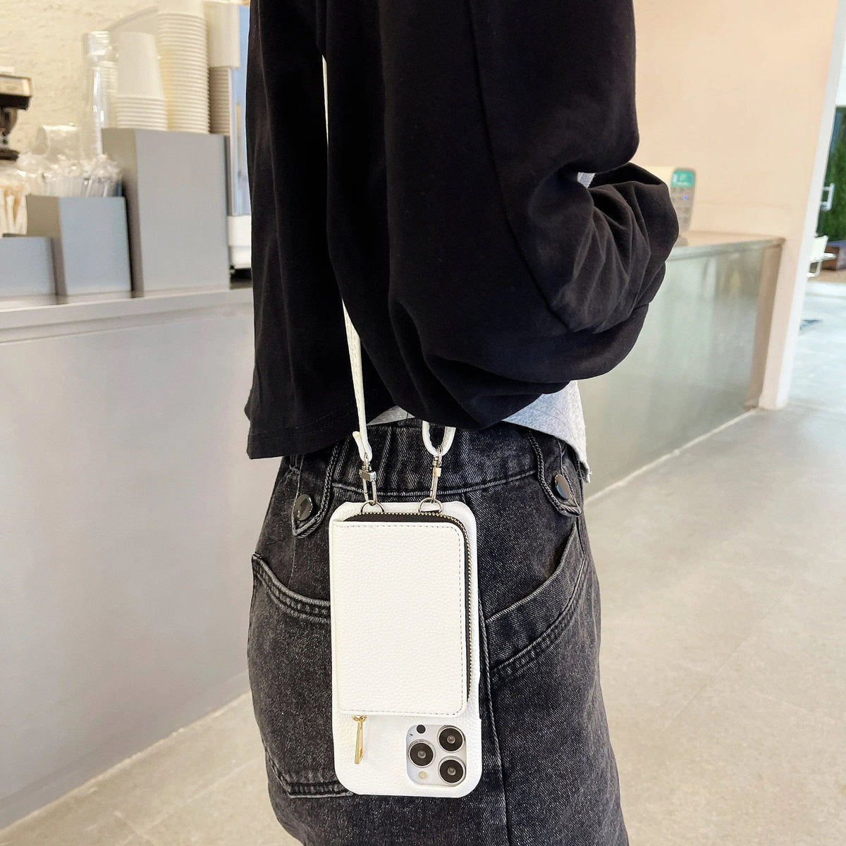 Luxury Crossbody Wallet Leather iPhone Case - Agenda365.com