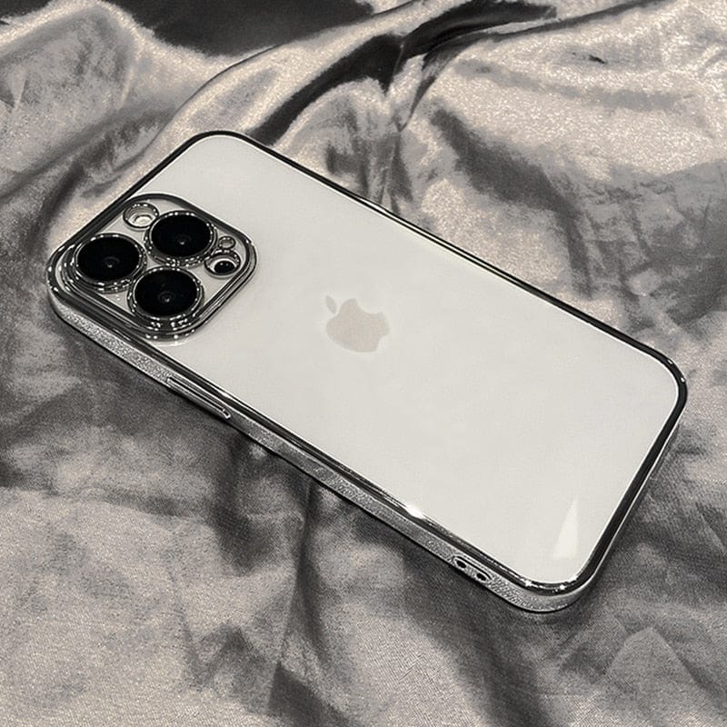 Luxury Plating Square Frame Clear iPhone Case - Agenda365.com