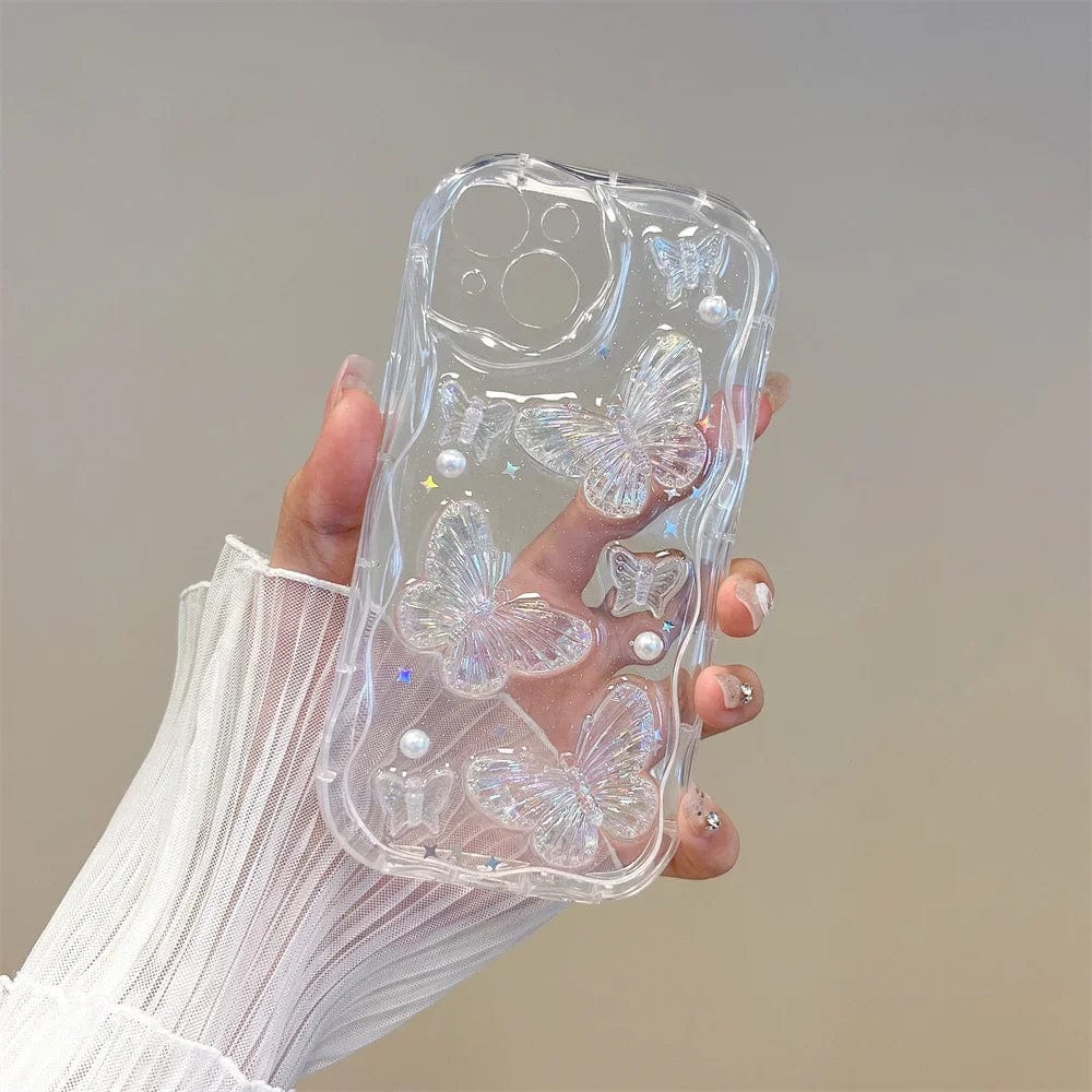 3D Butterfly Crystal Bling Glitter Pearl iPhone Case - Agenda365.com