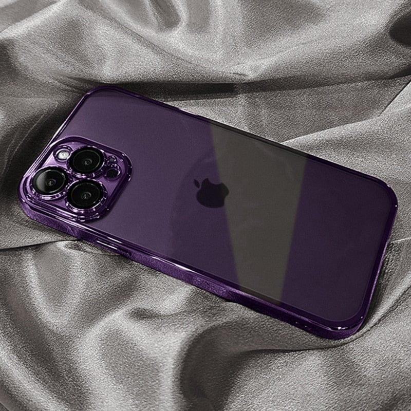 Luxury Plating Square Frame Clear iPhone Case - Agenda365.com
