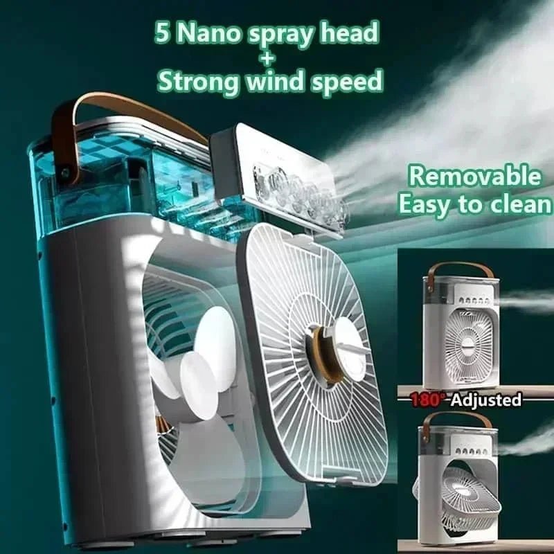 Kualool 3-In-1 Air Cooler Humidifier Portable Night Light - Agenda365.com