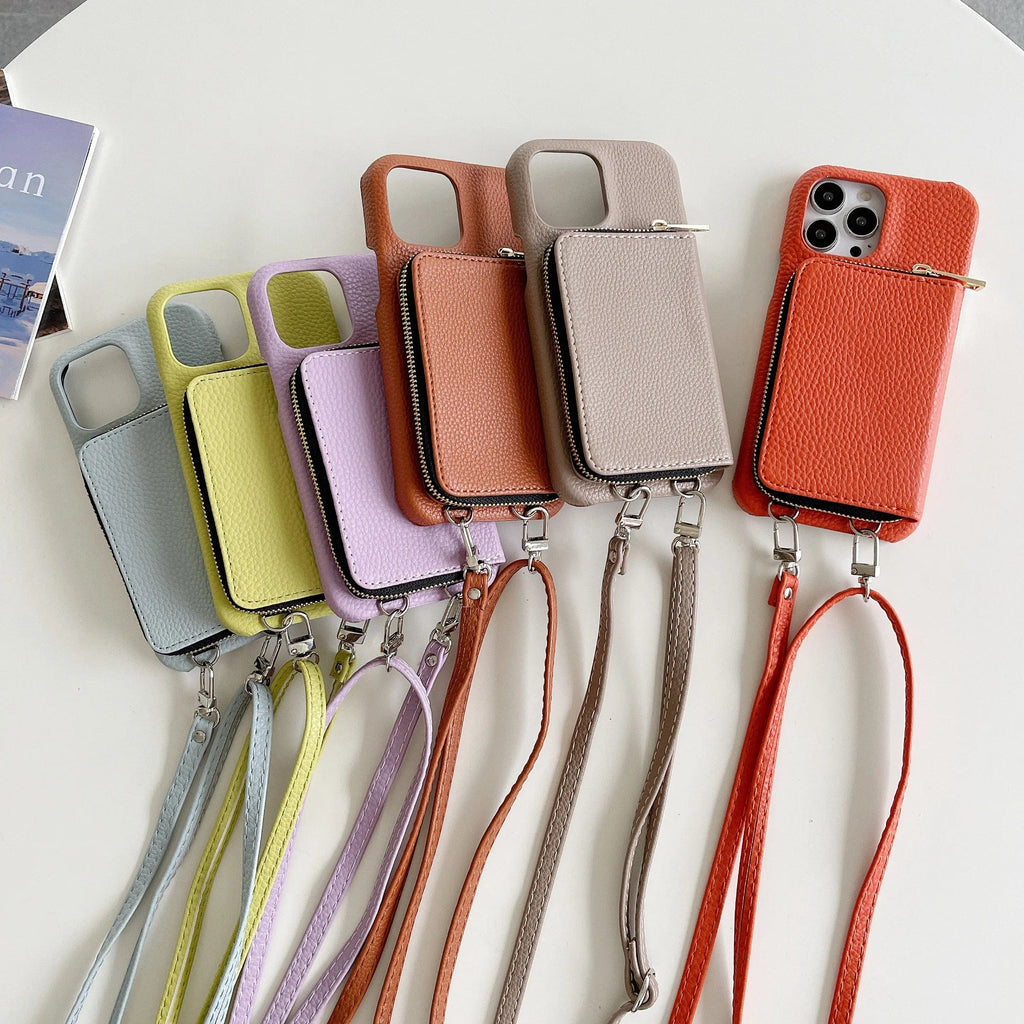 Luxury Crossbody Wallet Leather iPhone Case - Agenda365.com