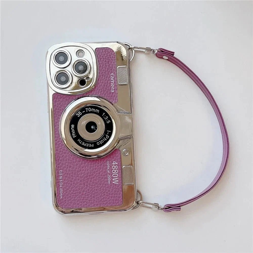 Luxury Retro Stereo Camera Lanyard iPhone Case - Agenda365.com