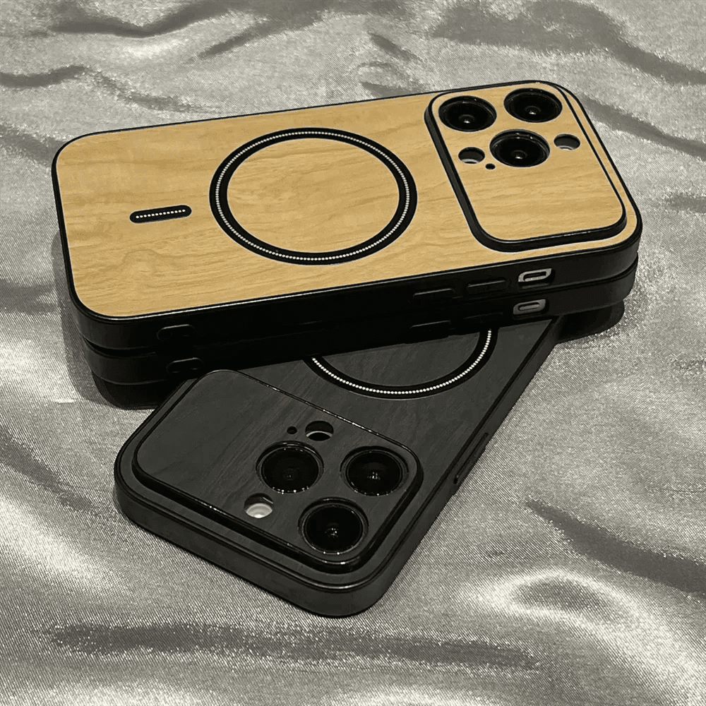 Luxury Wood Grain Magsafe Shockproof iPhone Case - Agenda365.com
